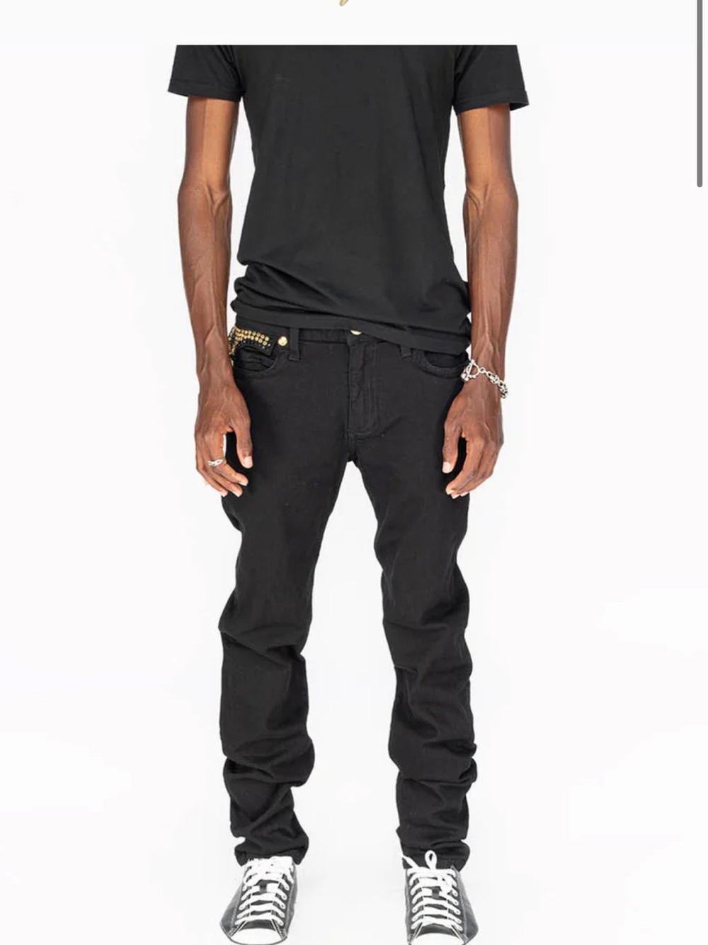 Robin's Jean Men's Black Slim Straight Jeans